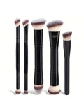Professional Facial Double-ended Makeup Brush Paper Box Bevel&taper Qme 1 set