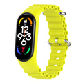 Flexible Ocean Silicone Watch Band Sweatproof Colorful Sport Wrist Strap For Xiaomi Mi Band 3 4 5 6 7 Daily Sports Decoration Qme Yellow for Mi Band 5