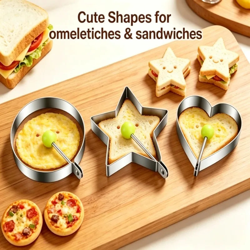 1/4/5PCS Stainless Steel Omelette Forming Machine Mold Frying Pan Pancake and Egg-shaped Device Kitchen Gadgets Qme