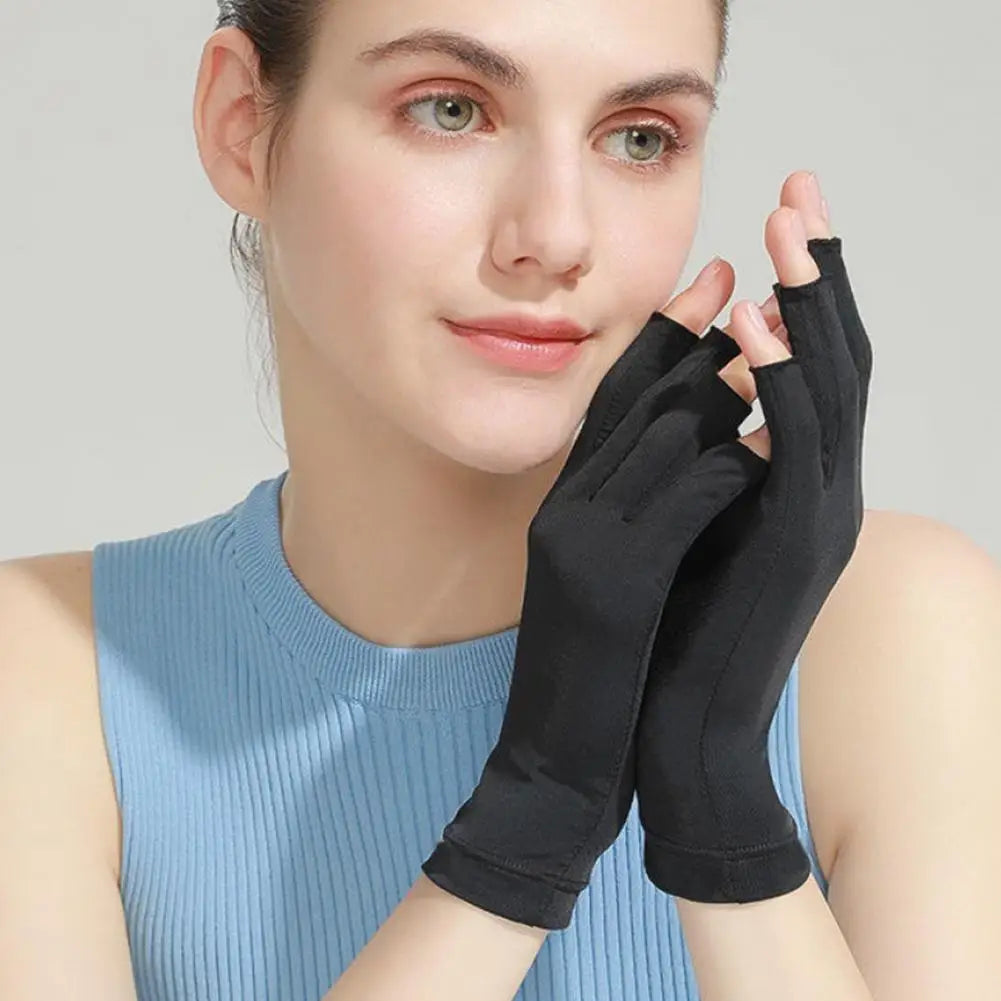 1 Pairs Sunscreen Gloves For Women Nail Art Gel UV LED Lamp Tool Nail Art Glove UV Protection Gloves Protecter Gloves Qme