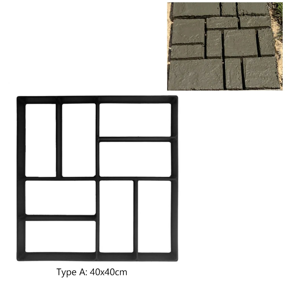 DIY Path Maker Paver Molds Stone Brick Concrete Mold Concrete Cement Walk Garden Path Paving Paver Reusable Patio Mold Maker Qme A