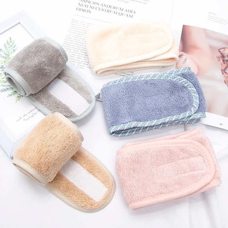 Women Adjustable SPA Facial Headband Bath Makeup Hair Band Headbands Qme