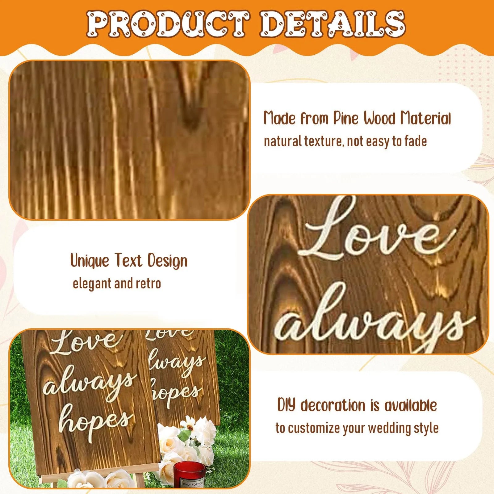 Wedding Aisle Wooden Signs Wedding Sign Love Is Patient Kind Wood Wedding Signage Verses Wall Decor Gift For Wedding Anniversary Qme
