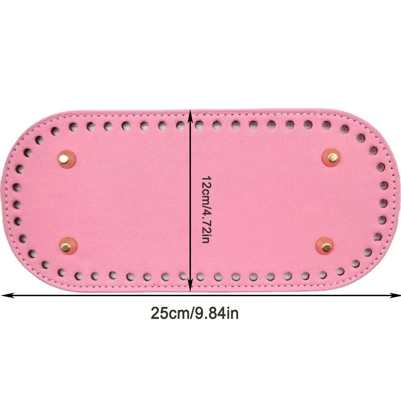 1pc DIY Bag Bottom Oval Long Bag Cushion Pad PU Leather Knitting Bag Handmade Bottom for Crochet Bag Accessories Qme