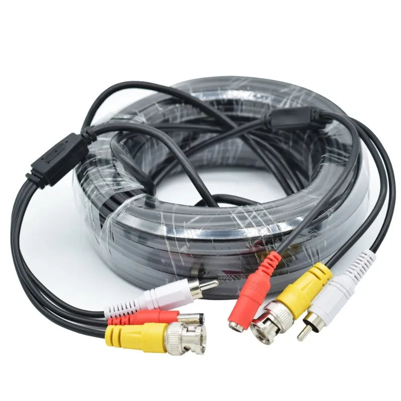 1PCS Surveillance Camera Audio Power Integrated Cable RCA+DC Pickup Extension Cable 2-in-1 AV Composite Cable Qme
