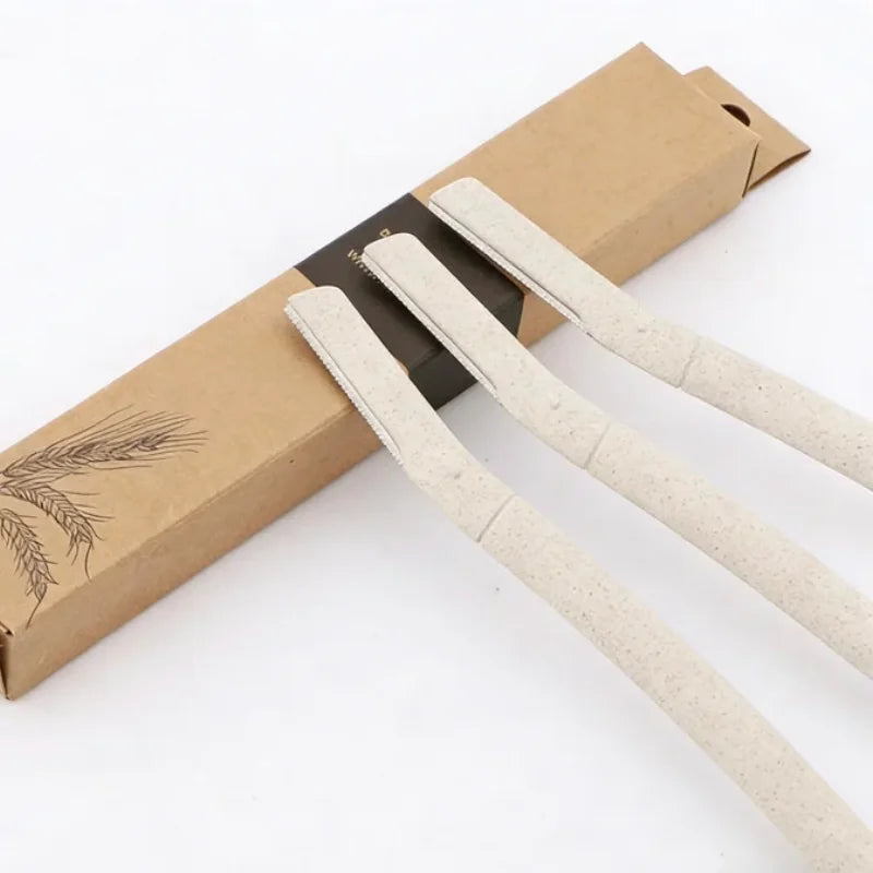 1/3/12pcs Wheat Straw Face Eyebrow Razor for Women Facial Dermaplane Razor Biodegradable Dermaplaning Tool Qme