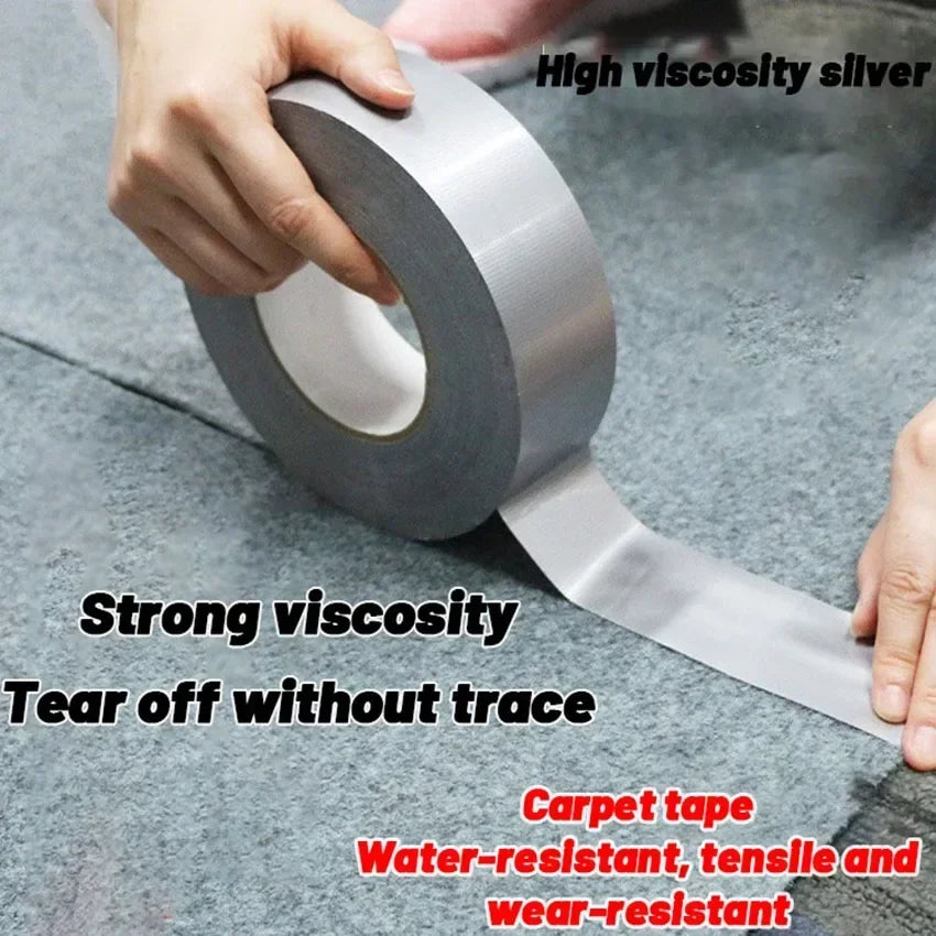 10m Thick Industrial Tape (Silver-Gray) - Single-Sided, Waterproof/Windproof, Wear-Resistant for Repair & Bundle Tasks Qme