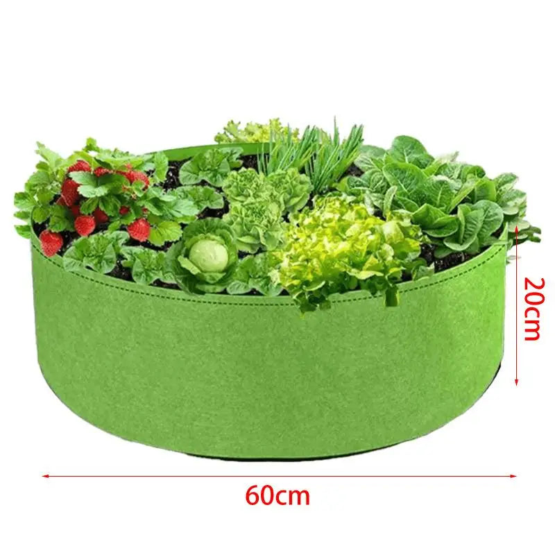 Breathable Fabric Grow Pot - Heavy Duty Planting Bag for Root Aeration - Reusable Vegetable Planter for Garden & Patio Qme A