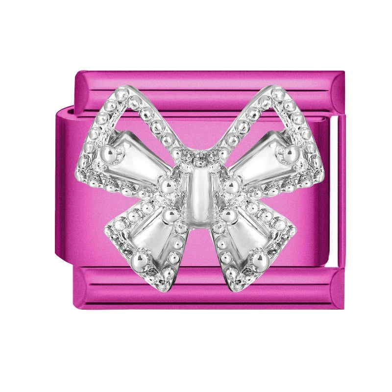 Y2K Rose Color Series Zircon Flower Butterfly Italian Charm Links Fit 9mm Stainless Steel Bracelet Women Jewelry DIY Making Gift Qme Style 12
