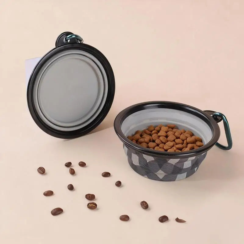 Folding Supplies Dishes Feeding Bowl Hook Pet Silicone Portable Qme