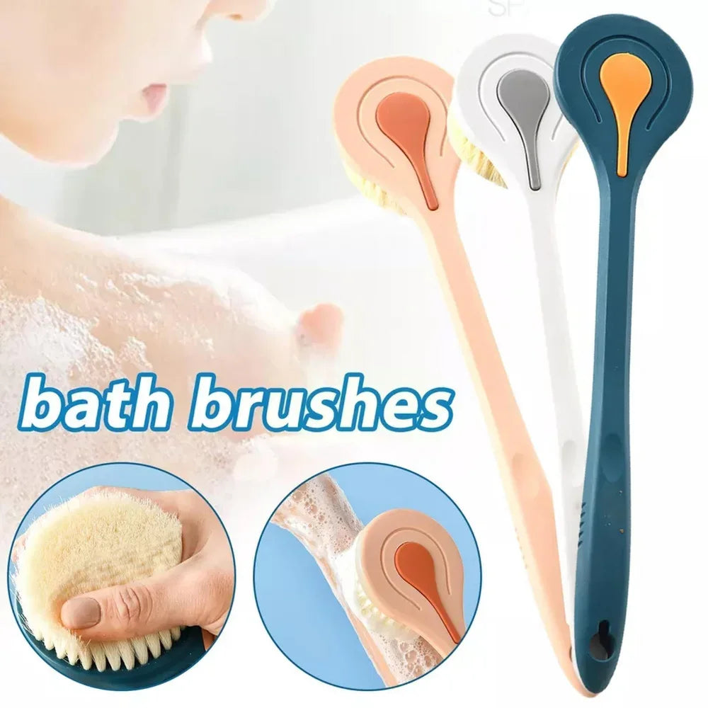 Long Handle Bath Brush Soft Hair Back Ball Bathroom Body Brushes Mud Qme