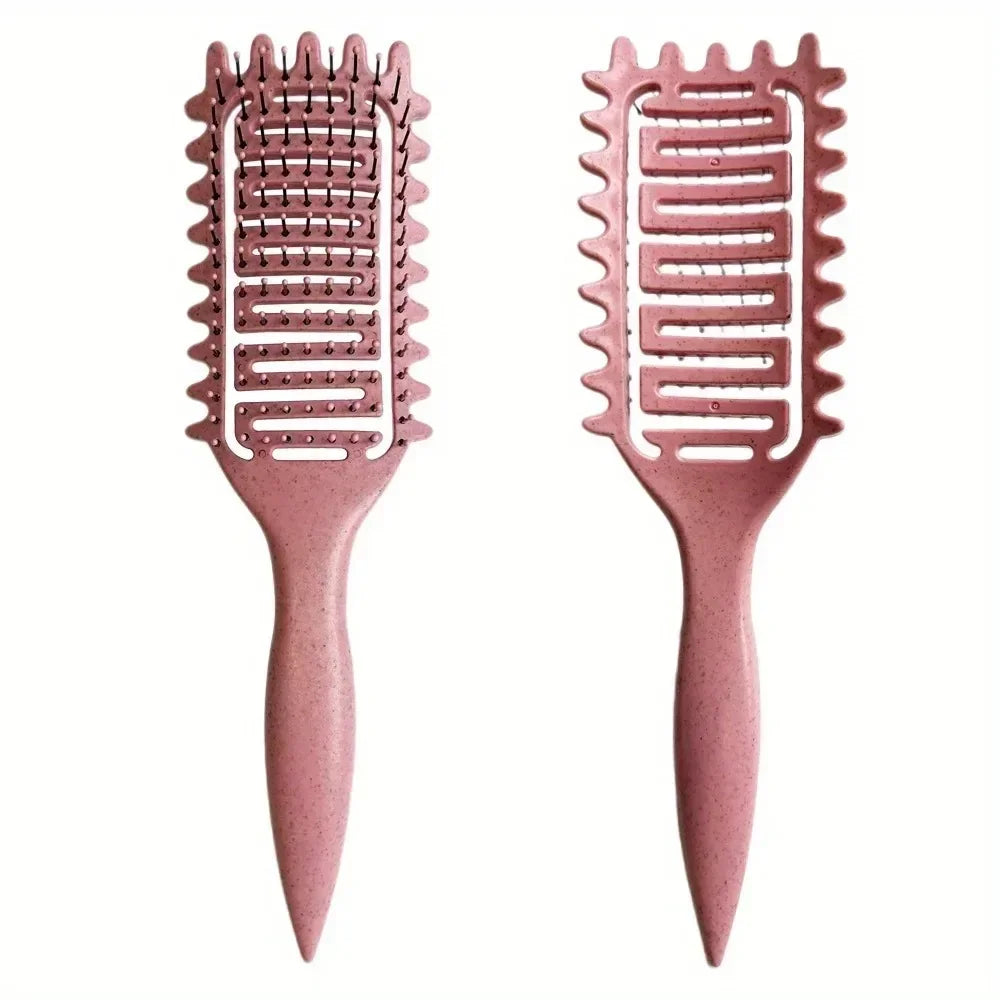 Curl Define Styling Brush Hollow Out Detangling Hair Brush Tangled Wet Curly Hair Comb Shaping Curls Barber Hairdressing Tools Qme