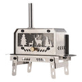 Mini Tent Stove with Chimney Outdoor Firewood Stove Stainless Steel Wood Burning Stove for Outdoor Cooking BBQ Qme Ten Stove