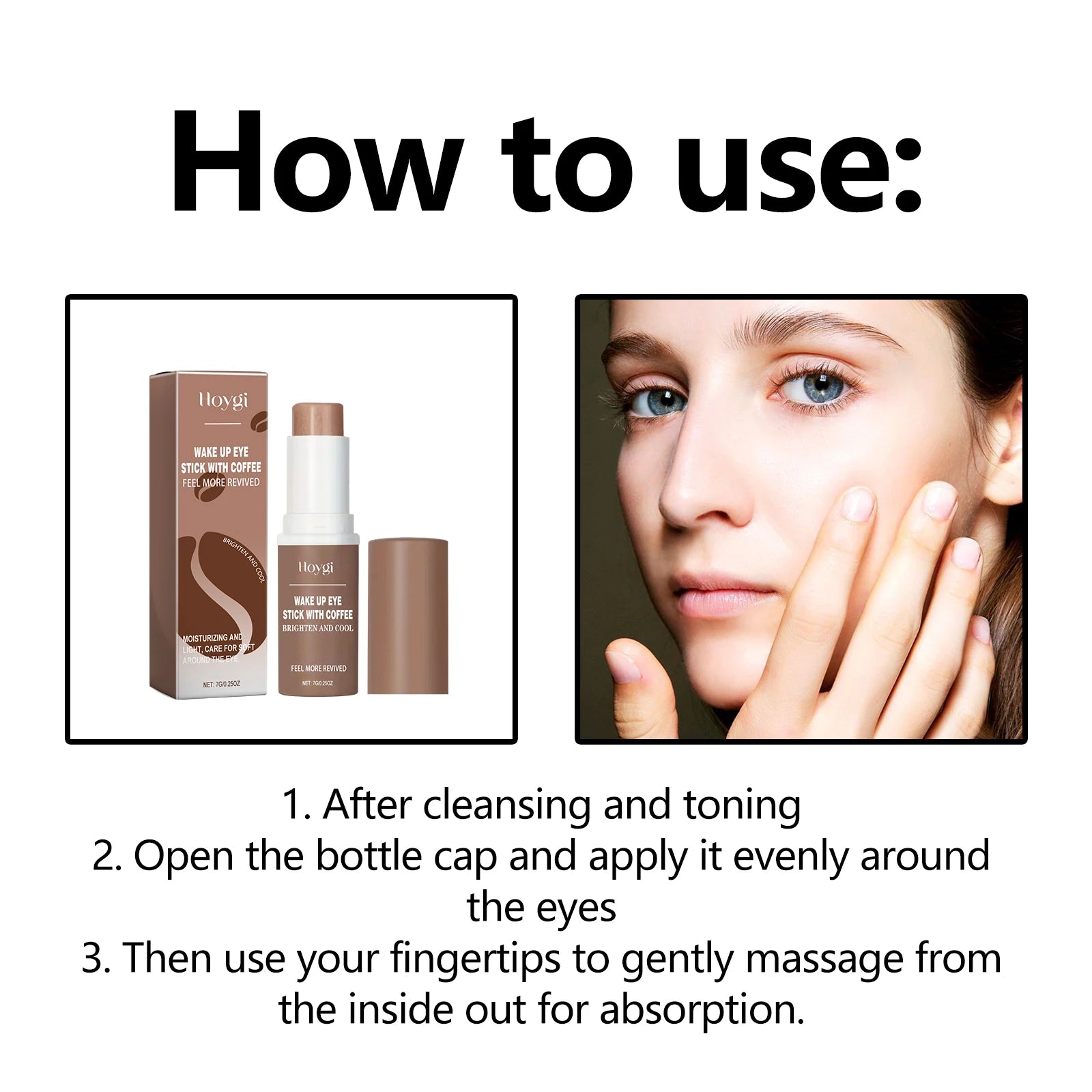 Caffeine Eye Stick Fade Dark Circles Eye Cream Firming Removal Puffiness Nourishing Moisturizing Lightening Eye Cream Stick Qme