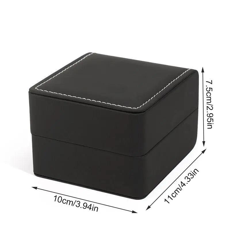 1/2/3Pcs Black Square Single Watch Gift Box With Pillow PU Leather Wristwatch Display Case Organizer For Men Qme 1pc