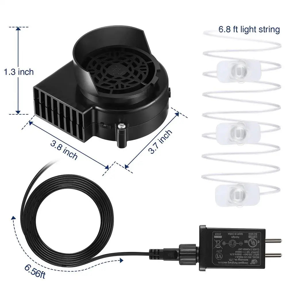 Inflatable Air Blower Fan 12V christmas Inflatables Blower Fan with LED Light String Replacement Decoration Blowing Machine Qme EU