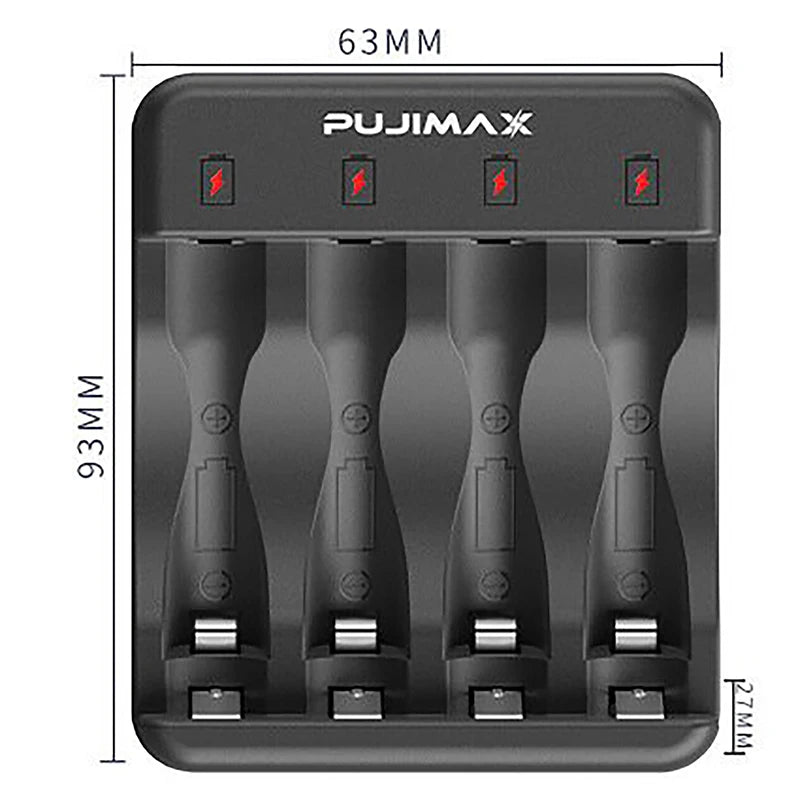 4-slot Smart Ni-zn Battery Charger Indicator Charging Cable LED Qme