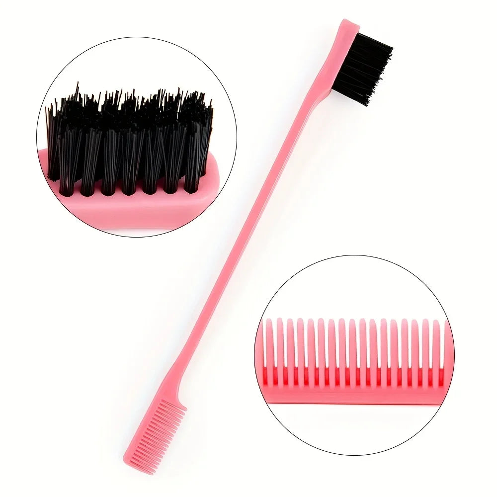 Styling Comb Set with Pointed Tail Comb, Double-Headed Fluffy Bristle Brush for Volumizing and Waving Hair, Beauty Tools Qme