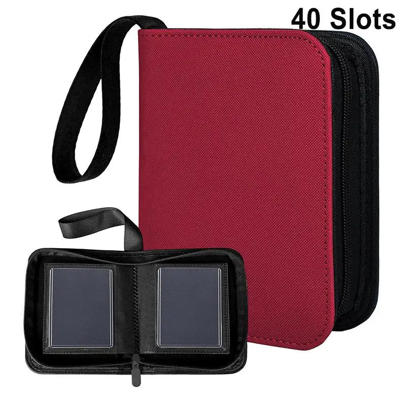 Card Binder Durable Waterproof PU Leather Zipper 40 Slots 3x4 TCG Qme A3