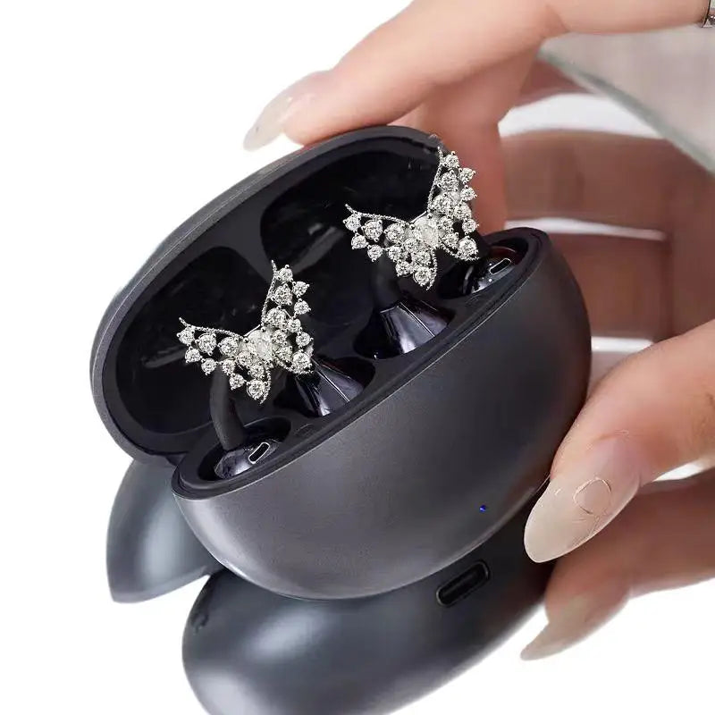 Rhinestone Butterfly Earbud Accessory Premium Shiny Zircon Design Qme