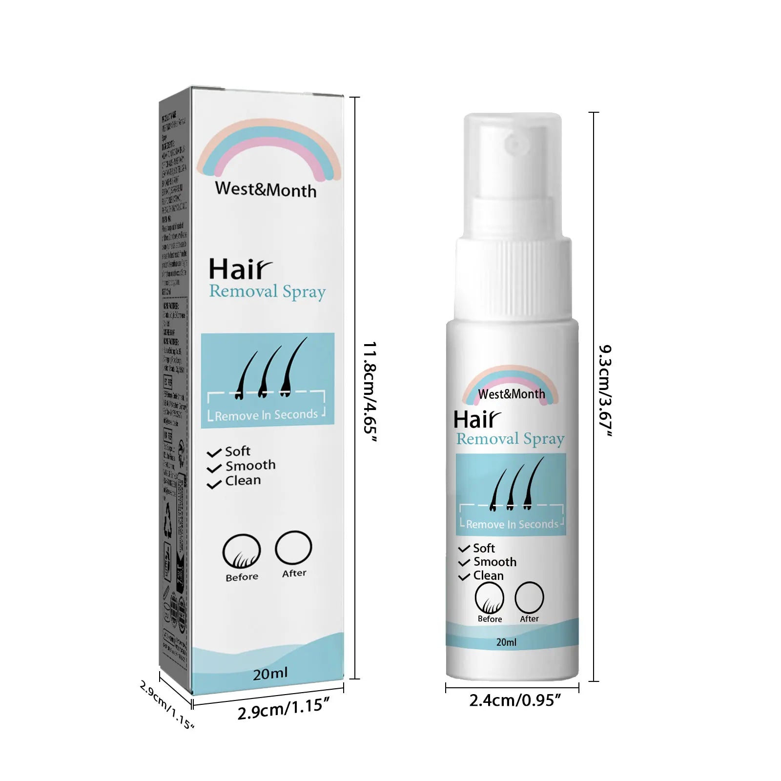 Hair Removal Spray Hair Growth Inhibitor Natural Painless Depilatory Spray Body Armpit Private Parts Hair Remover for Smooth Ski Qme