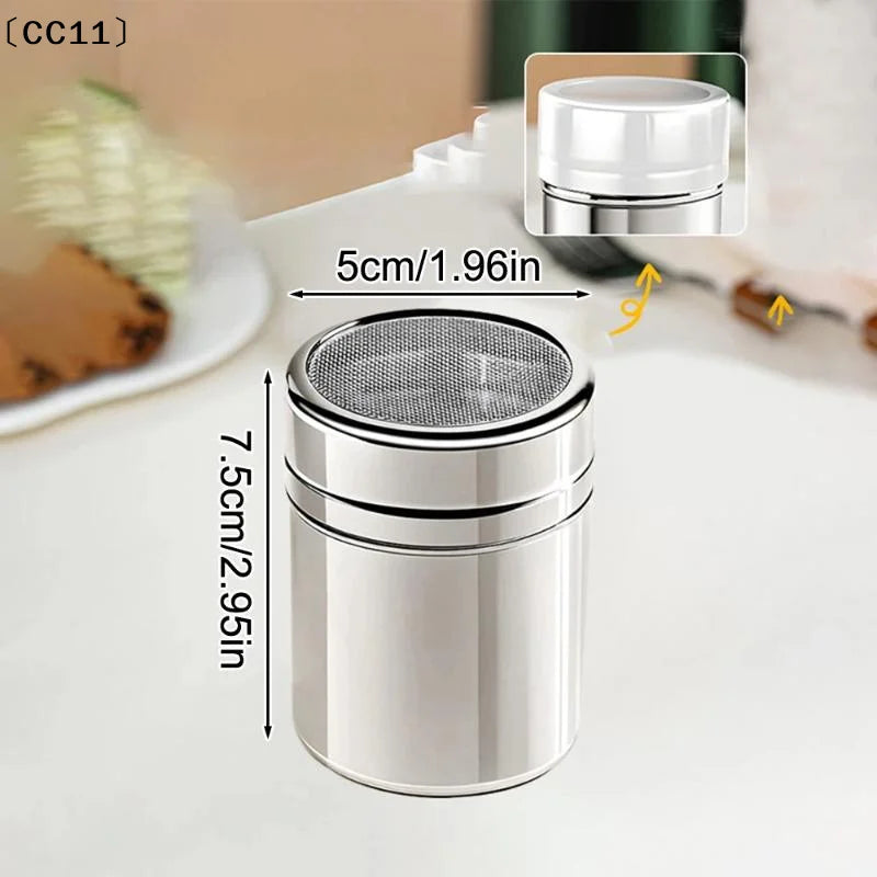 Duster Cover Cocoa Powder Coffee Stainless Steel Fine Mesh Bucket Qme