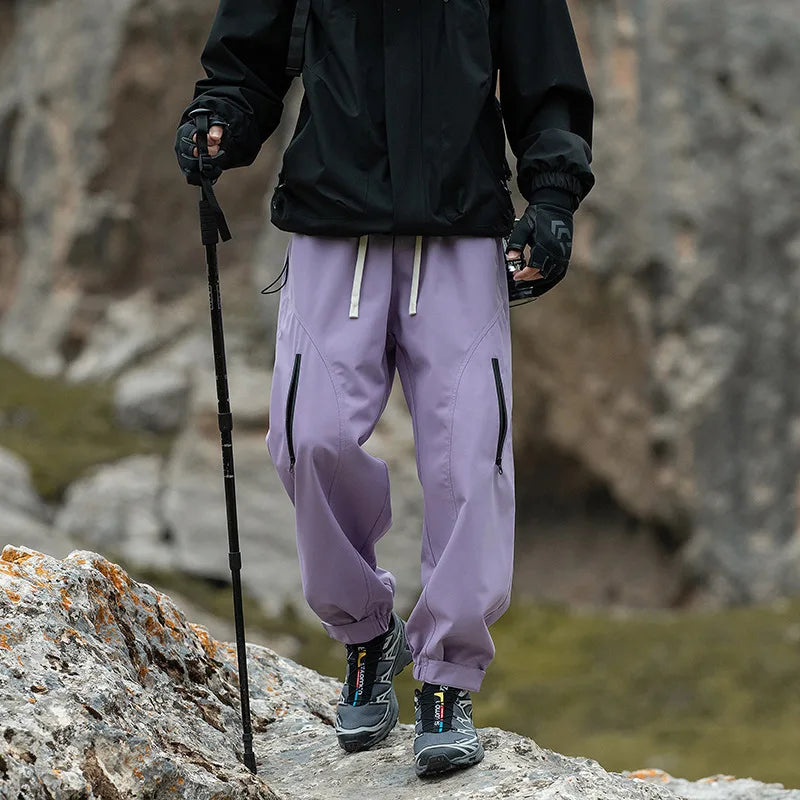 Spring Autumn Three-proof Charging Pants Outdoor Tide Functional Qme PURPLE M