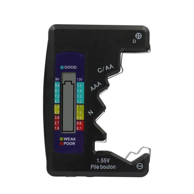 BT-886 Black Portable Battery Capacity Indicator Compact Lithium Qme Black