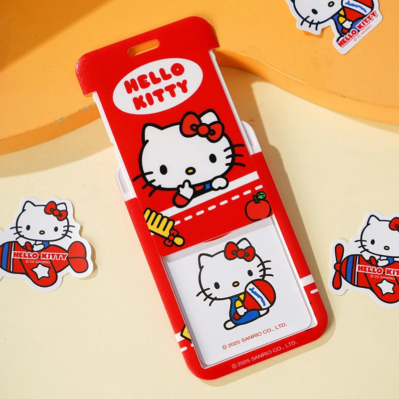 Hello Kitty Sliding Clear Card Holder for ID Cards, Name Badges, Factory Badges, and Student ID/Meal Cards Qme