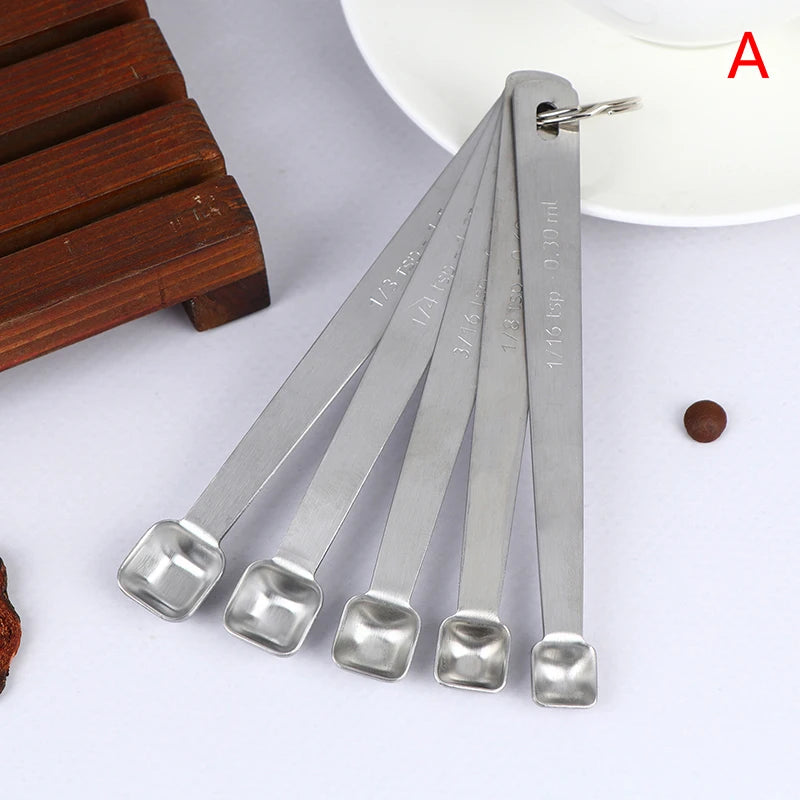 Stainless Steel Small Measuring Spoons Kitchen Accurate Cooking Qme Square Head