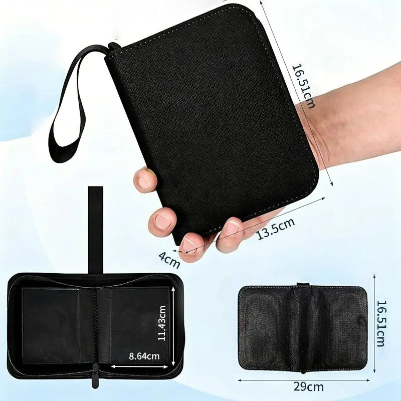 Card Binder Durable Waterproof PU Leather Zipper 40 Slots 3x4 TCG Qme