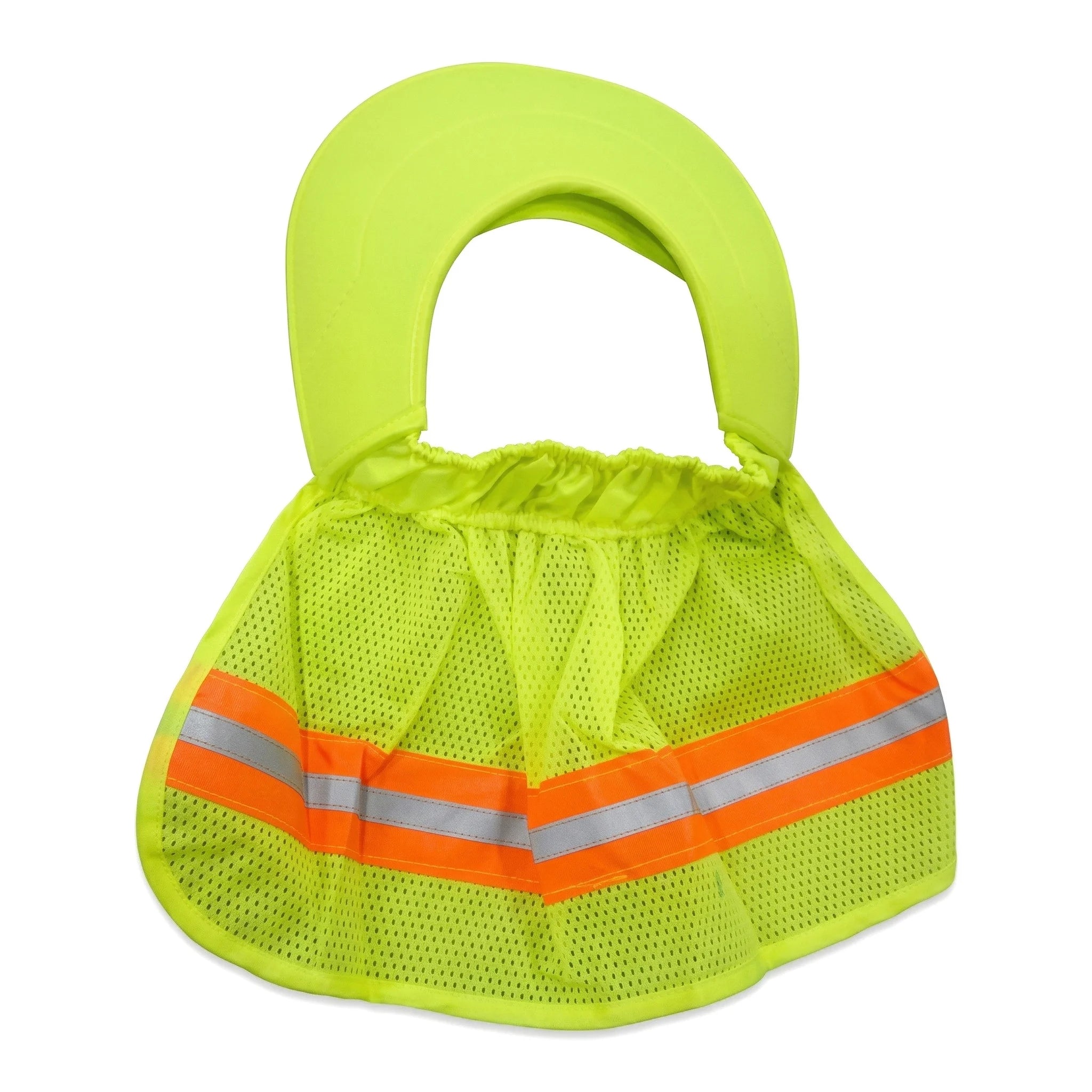Summer Sun Shade Safety Hard Hat Neck Shield Helmets Reflective Brim Qme Fluorescent yellow