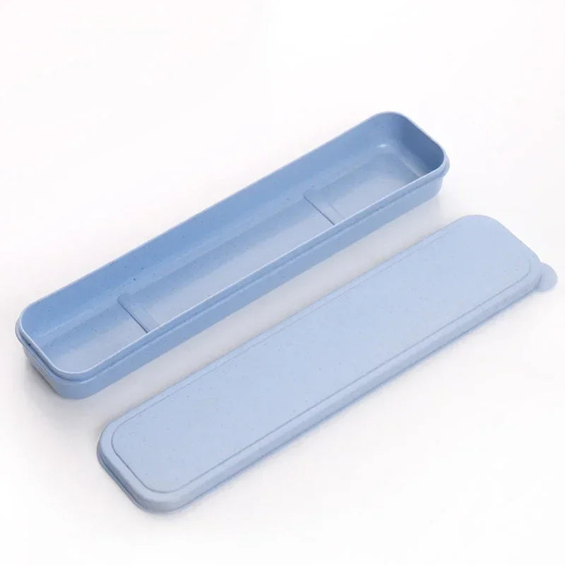Portable Travel Tableware Eco-friendly Storage Box Case Food Grade Dinnerware Kitchen Fork Spoon Box Kid Cutlery Set Organizer Qme