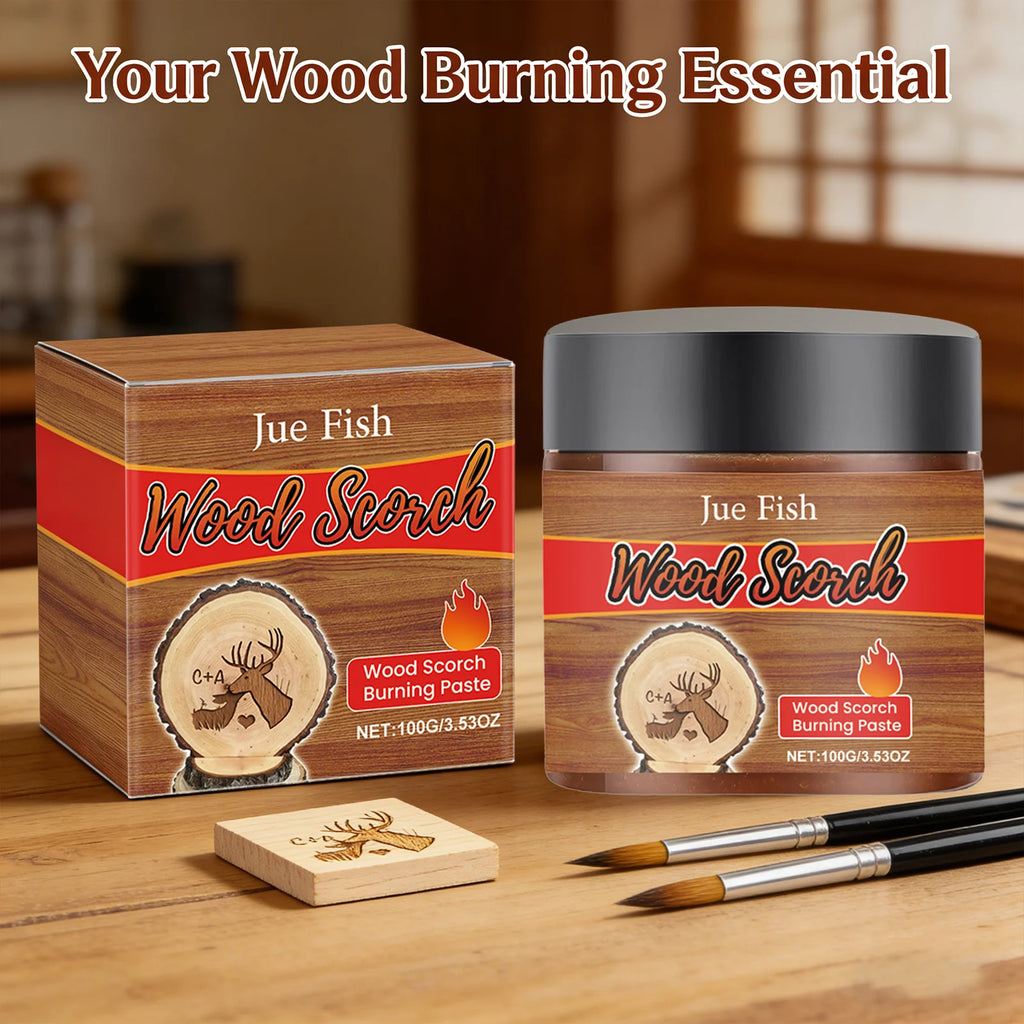 Wood Scorch Burning Paste DIY Pyrography Handmade Personalization Stimulate Creativity Interesting Combustion Effect Unique Gift Qme