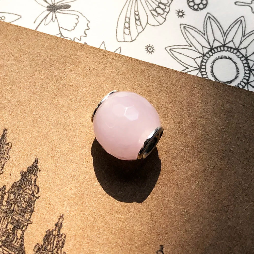 Pink Facted Beads 925 Sterling Silver Karma Jewelry Accessories Romantic Gift For Women Qme