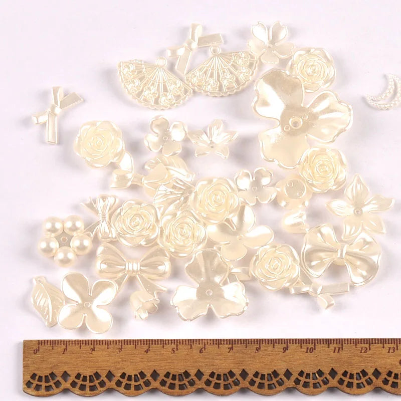 50g 1-4cm 8Colors Flower/Mermaid Mixed Resin Cabochons Embellishments Flatback DIY Crafts Making Jewerly Handmade Decor c4121 Qme 2