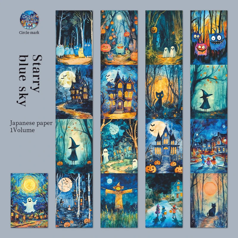 1Roll Halloween Gothic Dark Magic Washi Tape for Scrapbooking DIY, Collage Supplies, Phone Case Notebook Decoration Qme 1