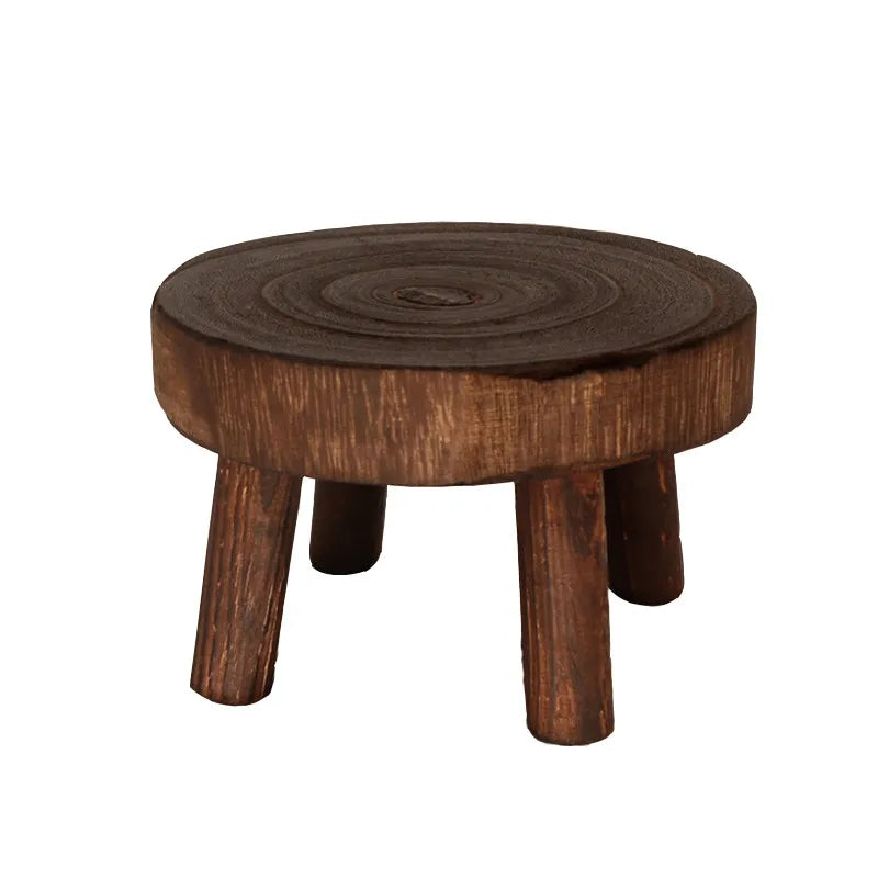 Mini Sculpture Handicraft Display Stand Vintage Wooden Flower Pot And Vase Display Base Multipropose Storage Rack Qme