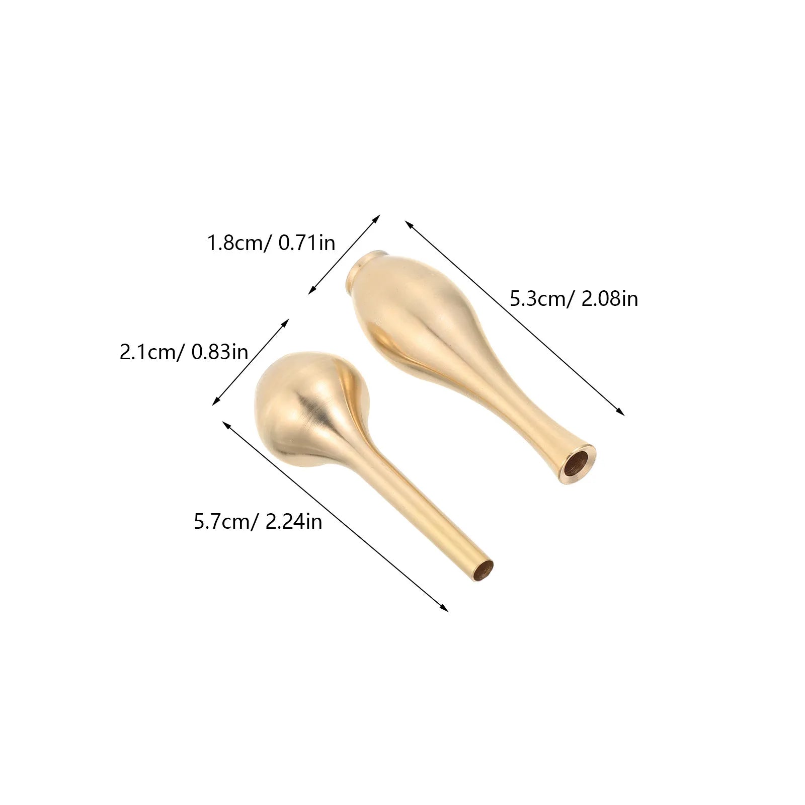 2Pcs Brass Mini Vase Set Elegant Polished Dollhouse Miniatures Incense Stick Holder Small Decorative Vase for Study Bedroom Qme