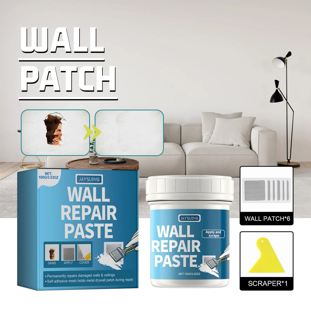 Jaysuing White Wall Repair Paste Quick-Drying Mouldproof Home Renovation Paint for Holes Peeling Gaps Drywall Mending Kit Qme