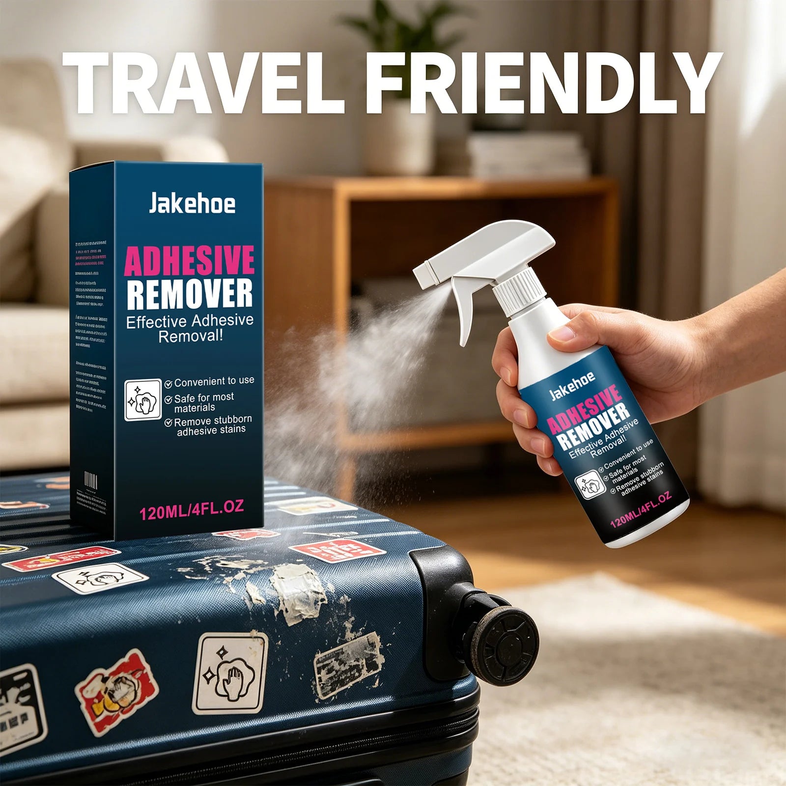 Adhesive Remover Spray Removing Tape Label Residue Fast-Acting Formula Non-toxic Convenient Daily Sticker & Glue Residue Cleaner Qme
