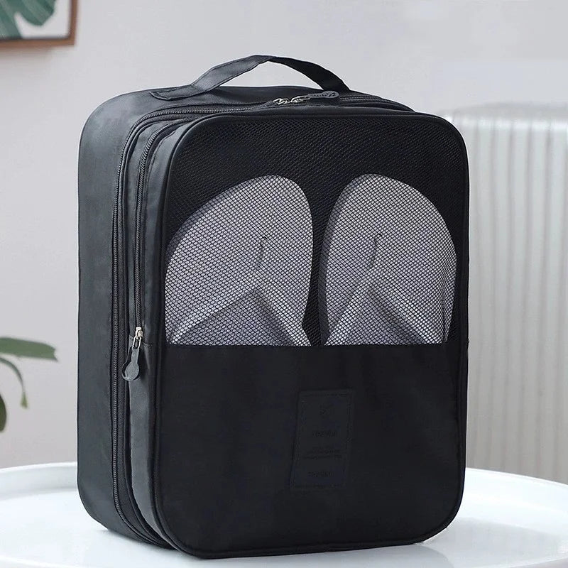 High Quality Portable Travel Shoe Bag Underwear Clothes Bags Shoe Organizer Storage Bag Multifunction Travel Accessories Qme Black