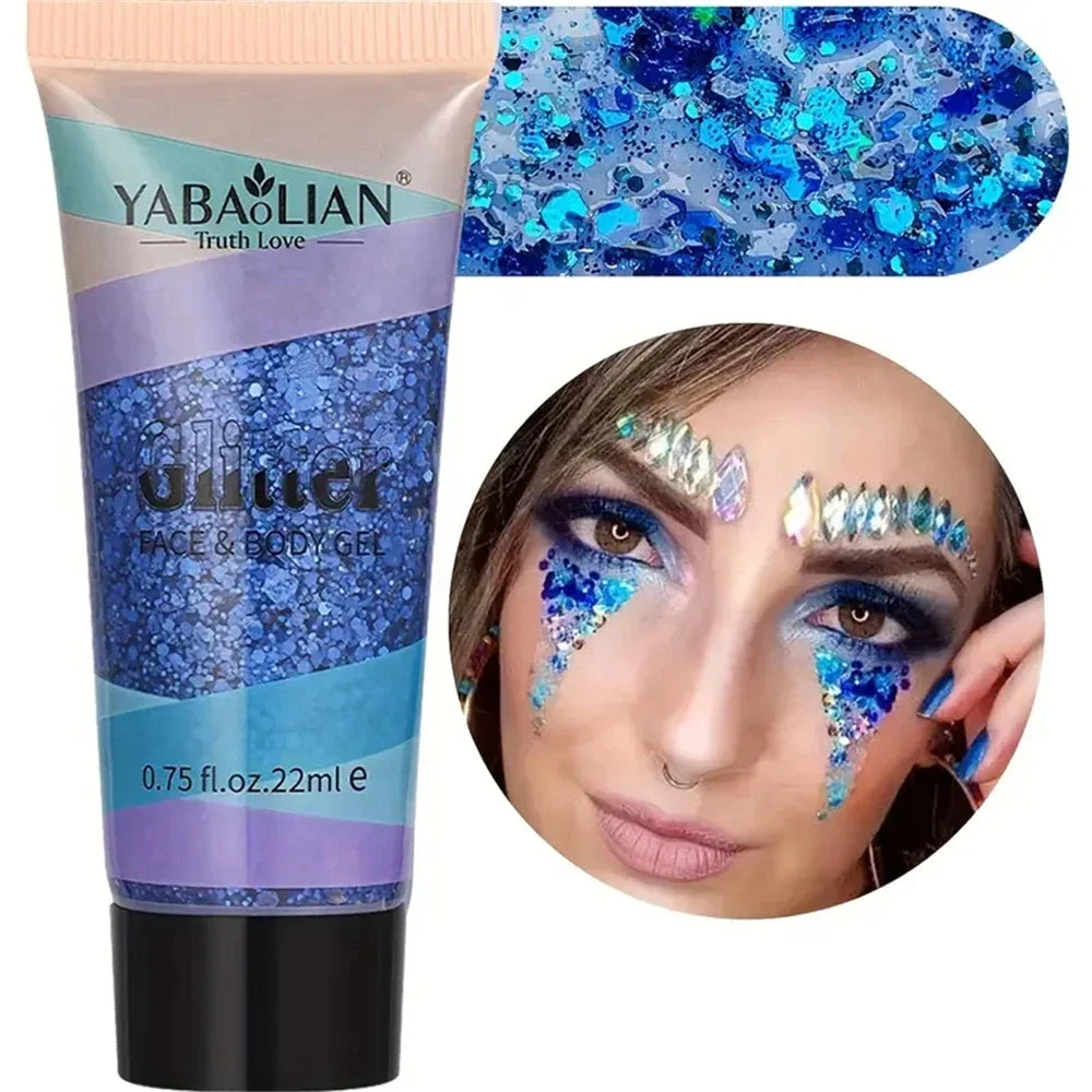 Mermaid Sequin Body Glitter Gel - Long-Lasting Shine for Carnival, Parties, Festival and Stage Performance - Great for Girls Qme 12