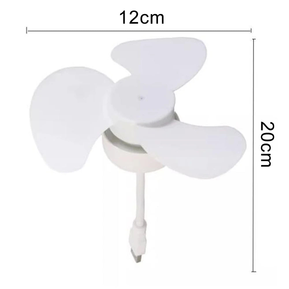 Portable USB Fan For Bedroom Fan Compact Desk White USB Portable Fan Powerful Motor Modern Design Lamp Function Qme