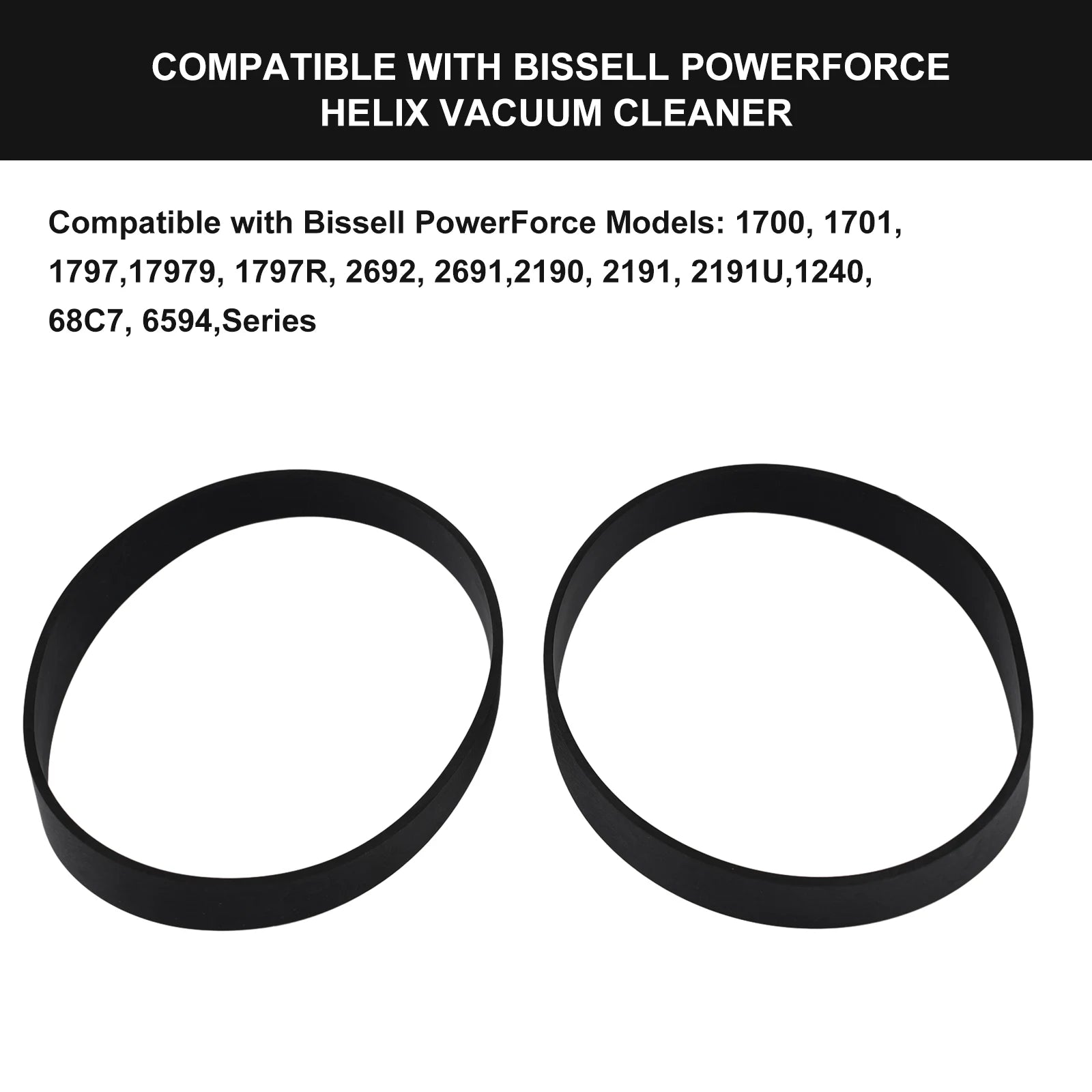 2pcs Belt For Bissell PowerForce Helix 2191U, 2191, 2190H 1700 Vacuum Cleaner Spare Parts Replacement Belts Household Cleaning Qme