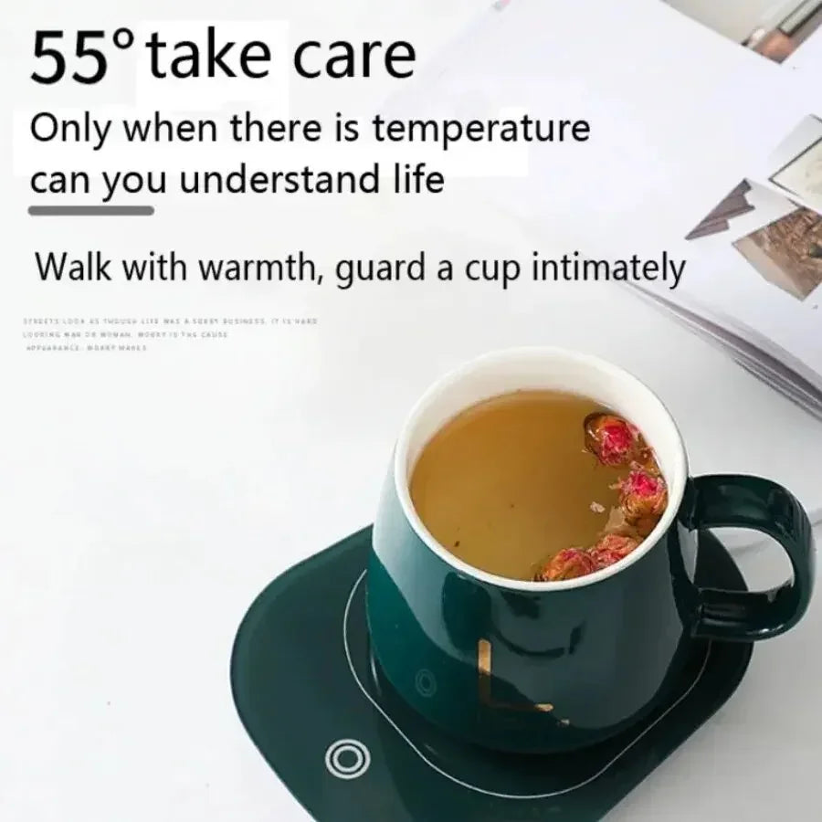 Electric Smart Thermostatic Coaster Suitable for Home and Office Suitable for Hot Coffee Tea Milk Water Portable and Waterproof Qme