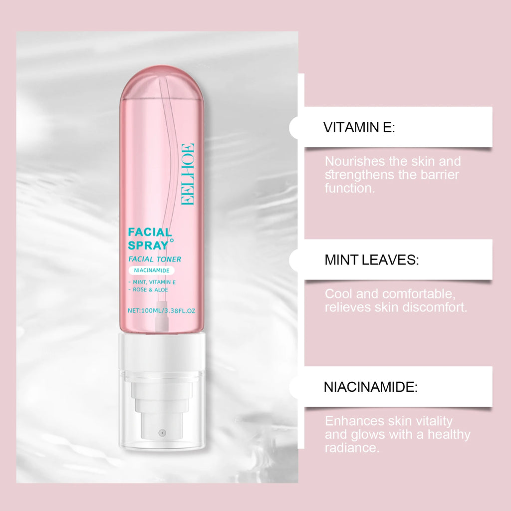 Niacinamide Toner Spray Moisturizing Brightening Facial Skin Care Improve Dullness Even Skin Tone Hydrating Smoothing Skin Qme