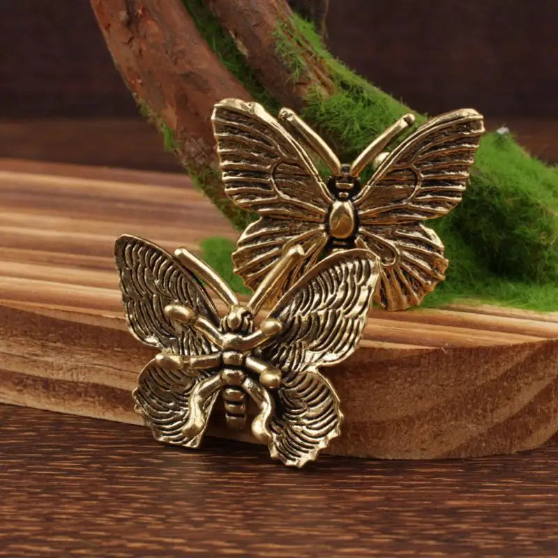 1/3/5Pcs Insect Animal Model Desk Decor Brass Butterfly Statue Office Ornament Vintage Tea Table Decoration For Living Room Qme