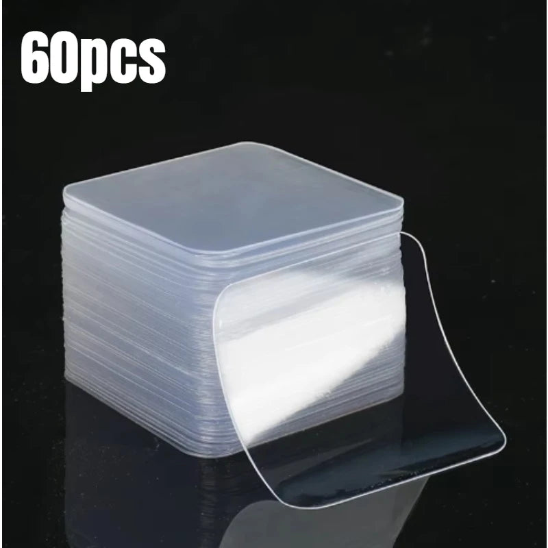 6x6cm Super Strong Double Sided Adhesive Tape Transparent Square Nano Wall Stickers Patch for Home Seamless Waterproof Tapes Qme