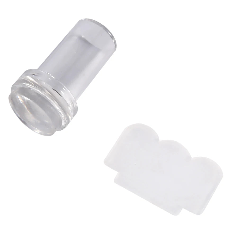 Manicure Tool Nail Art Printing Tool Fashionable Transparent Silicone Nail Polish Transfer Stamper & Scraper Set Manicure Tool Qme
